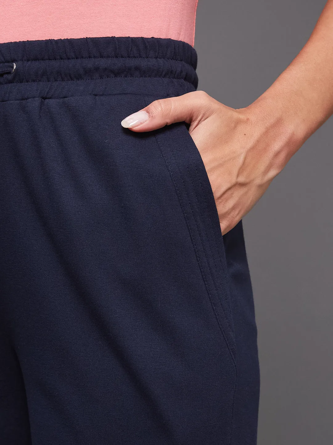 EYELET DRAWSTRING BOTTOM- NAVY