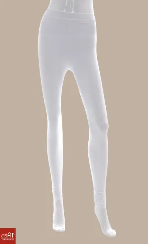 EZIFIT Cotton Lycra Tights WHITE