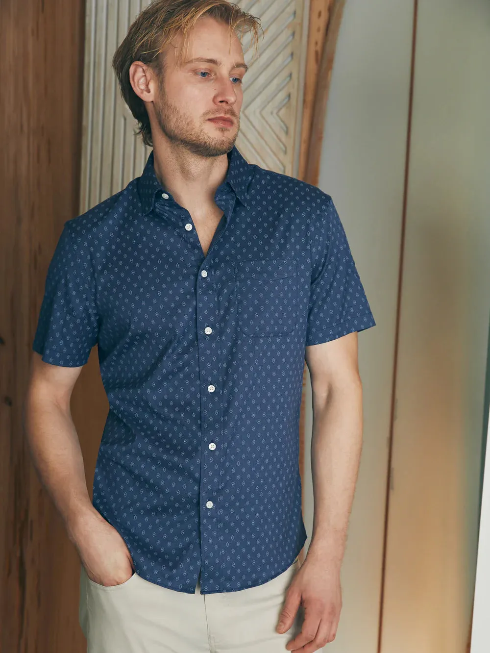 Faherty Men Short Sleeve Movement Shirt