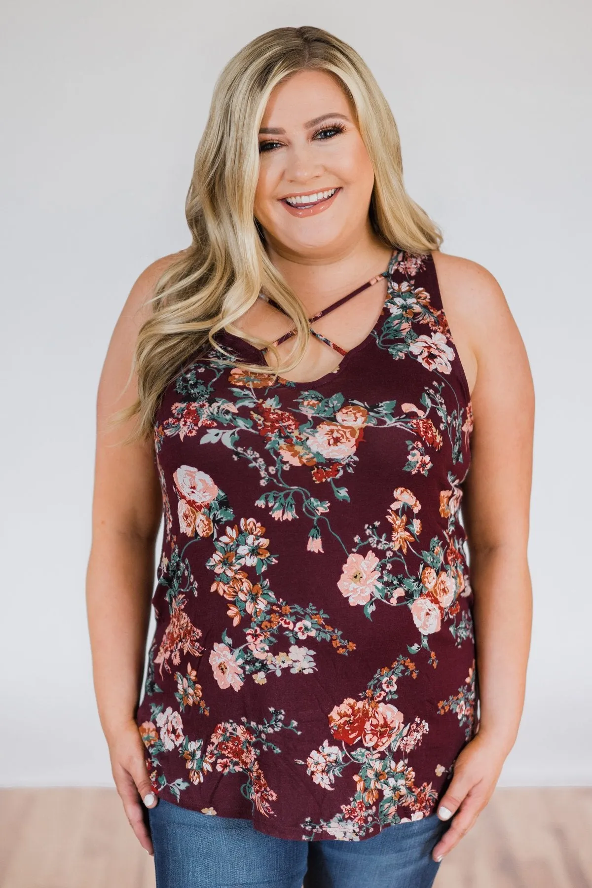 Feeling Fantastic in Floral- Burgundy