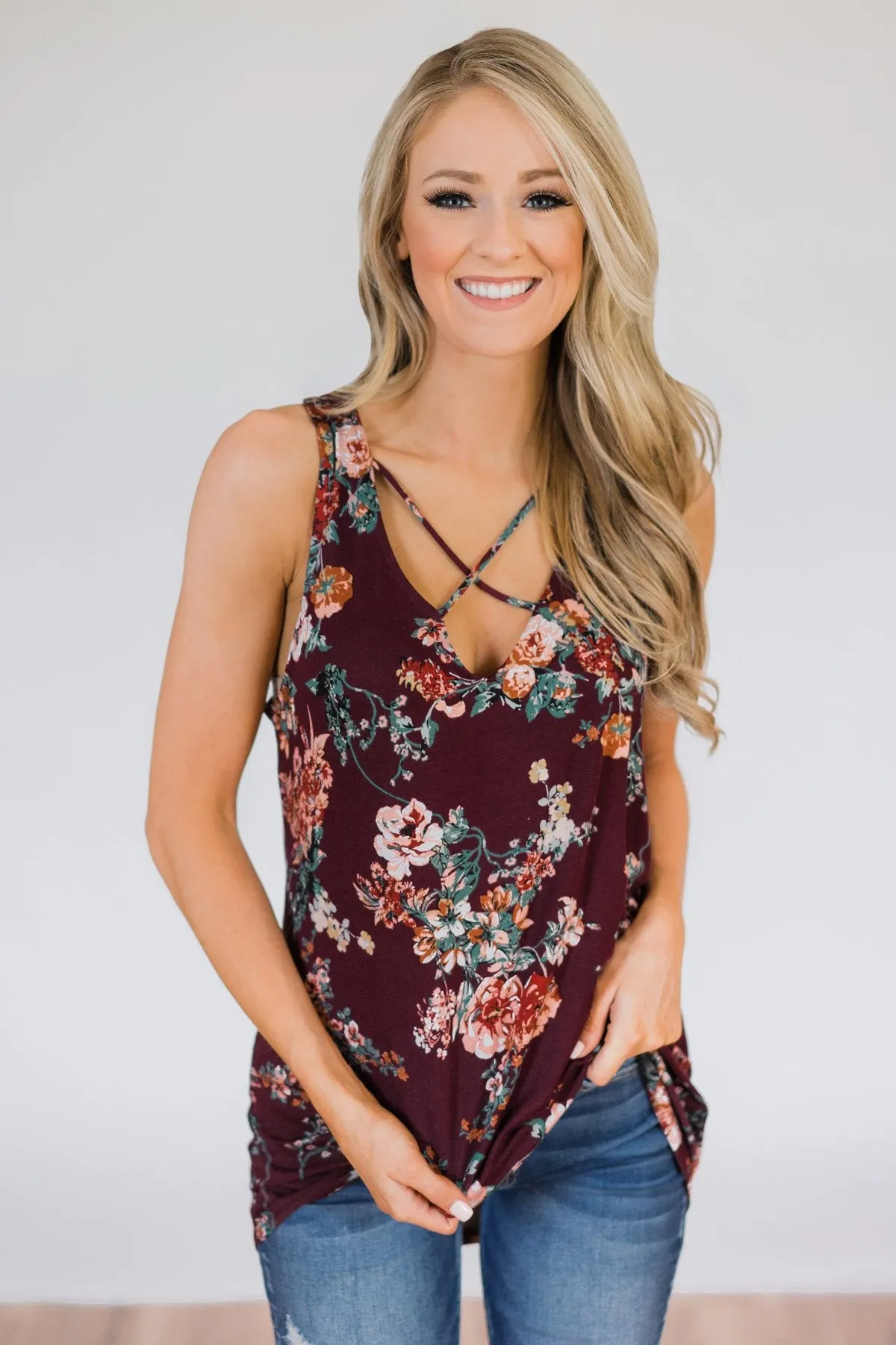 Feeling Fantastic in Floral- Burgundy