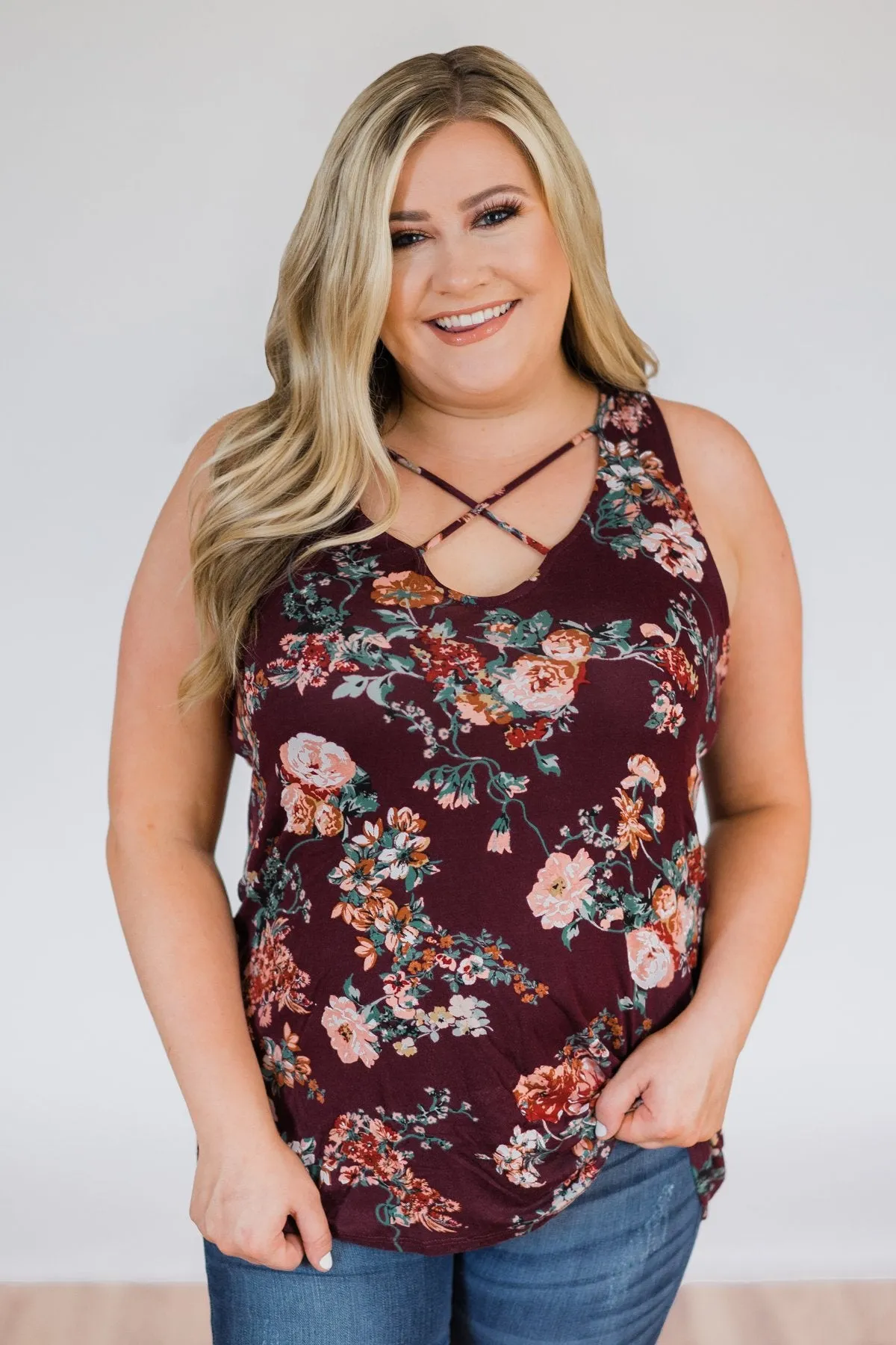 Feeling Fantastic in Floral- Burgundy