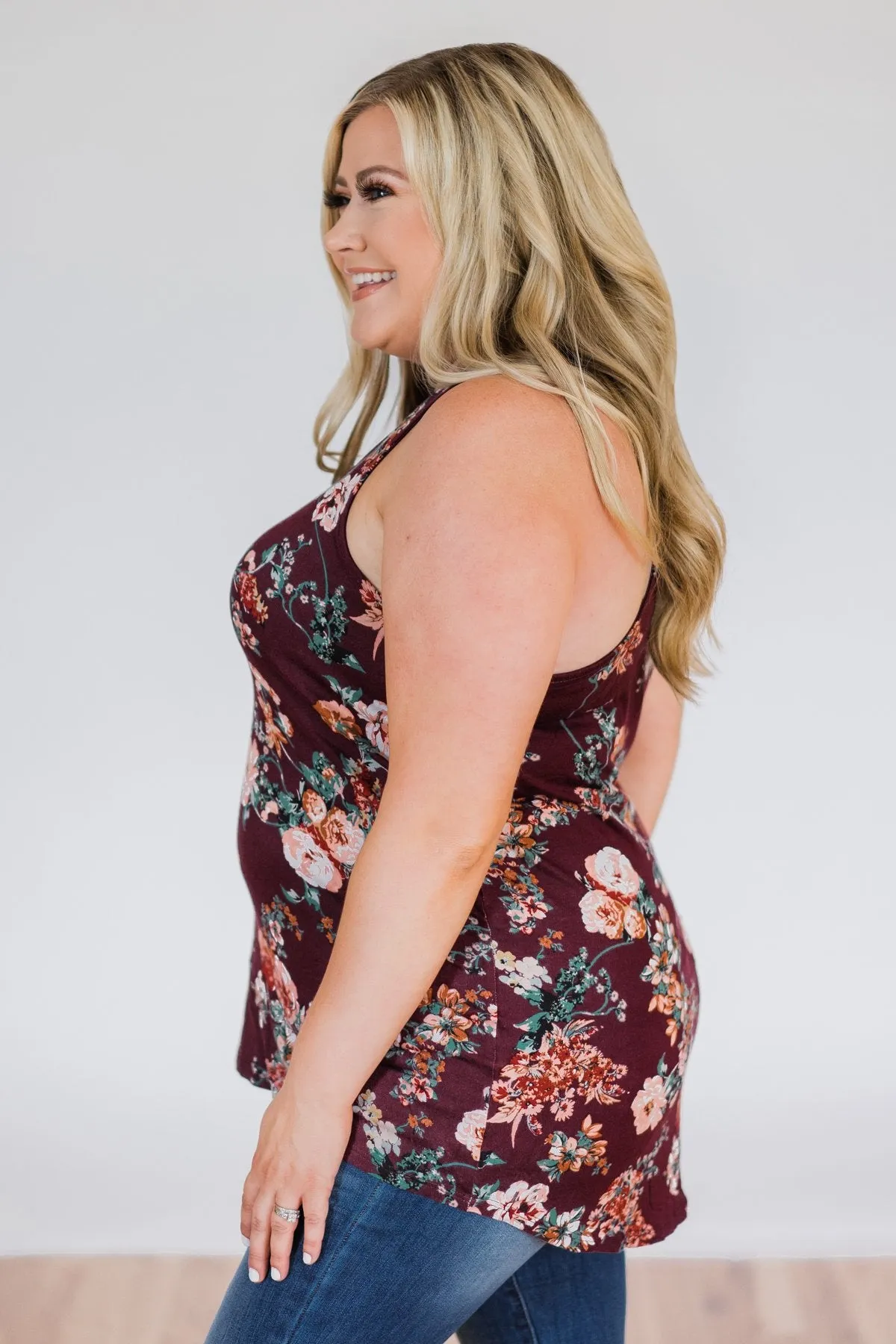 Feeling Fantastic in Floral- Burgundy