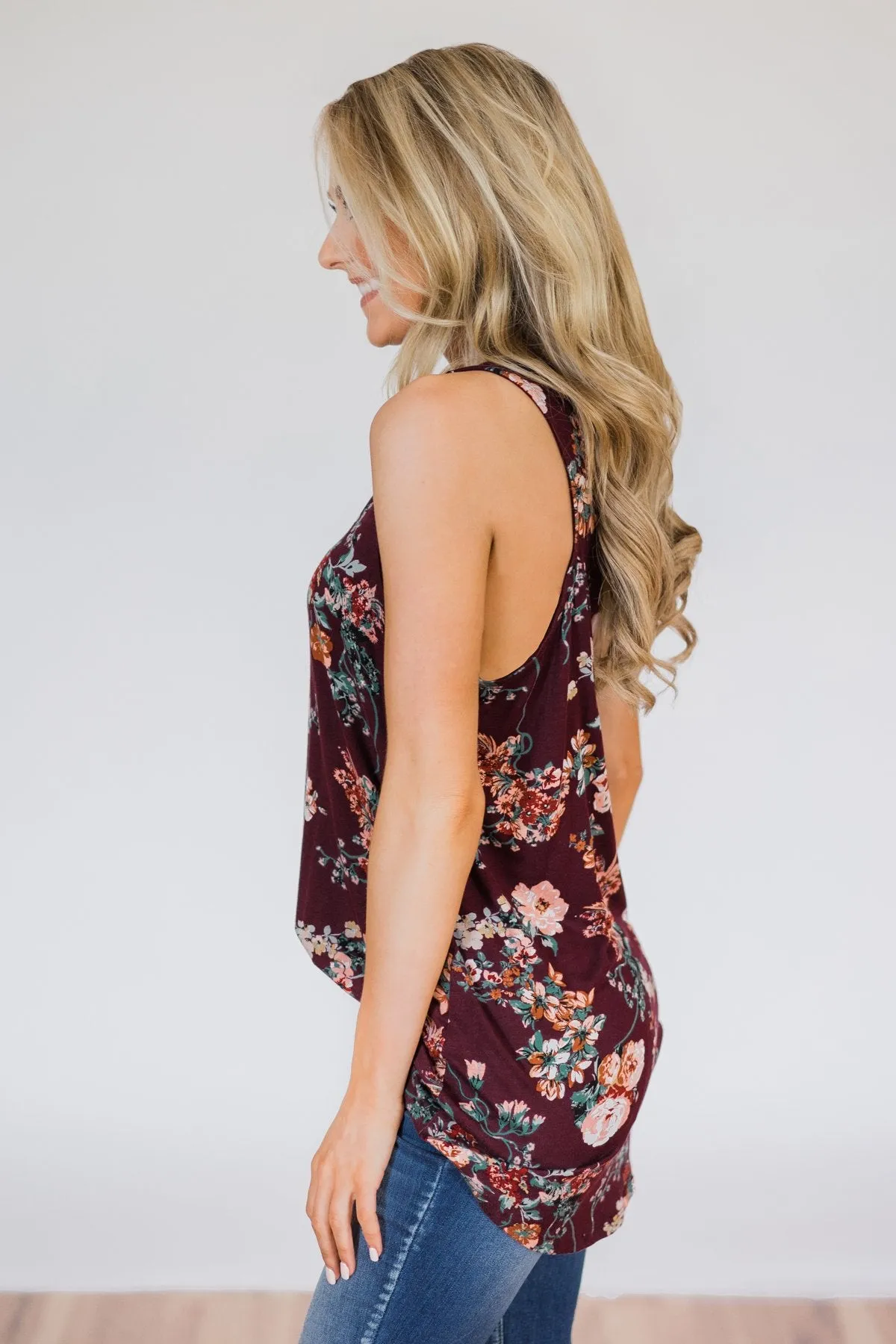 Feeling Fantastic in Floral- Burgundy