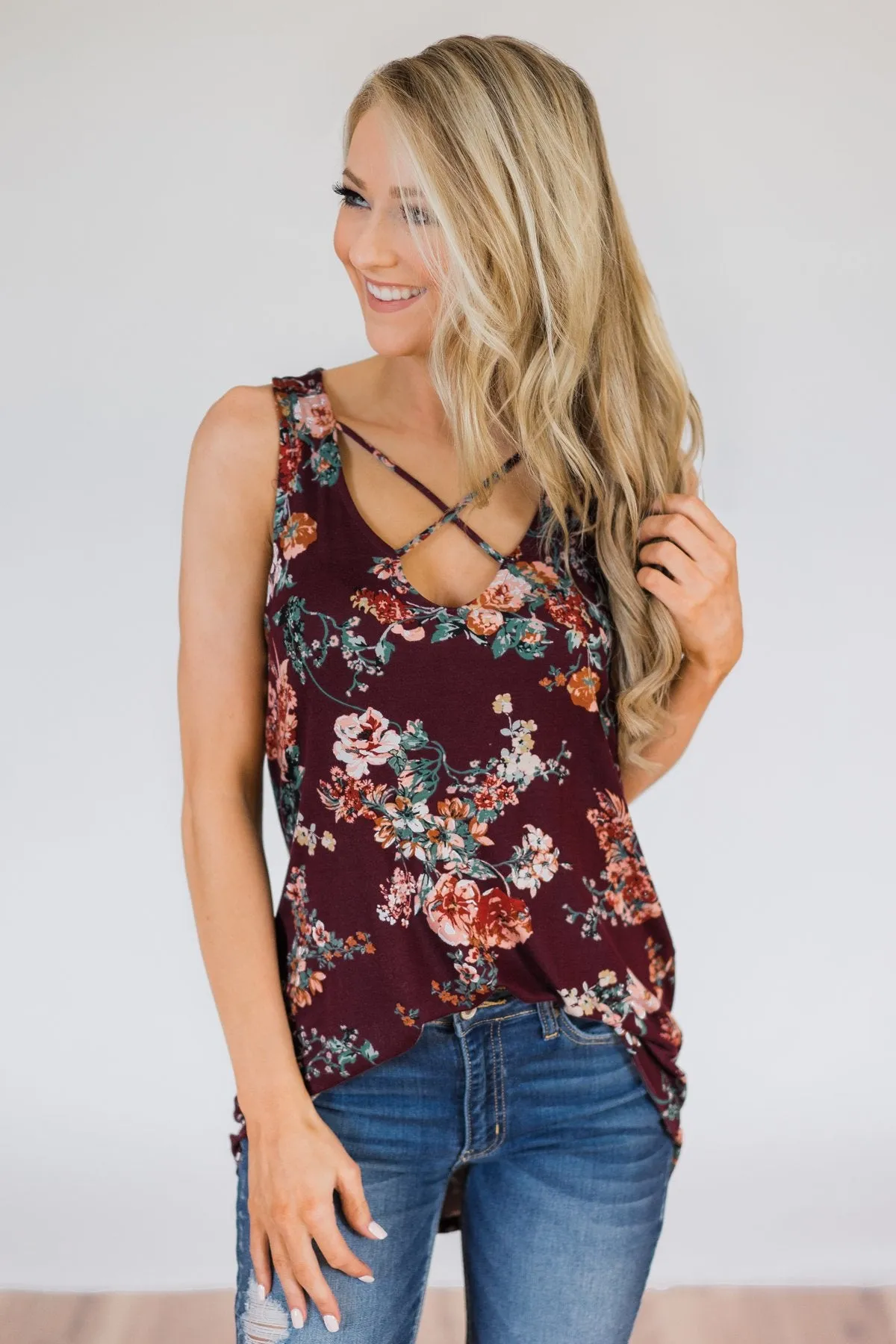 Feeling Fantastic in Floral- Burgundy