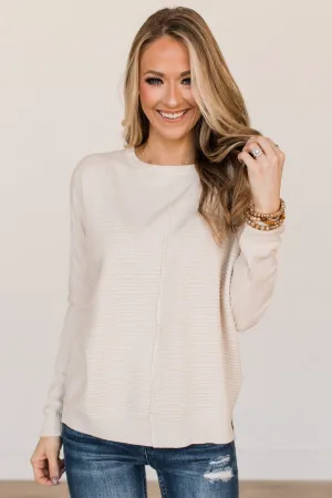 Finding Truth Relaxed Knit Sweater- Light Cream