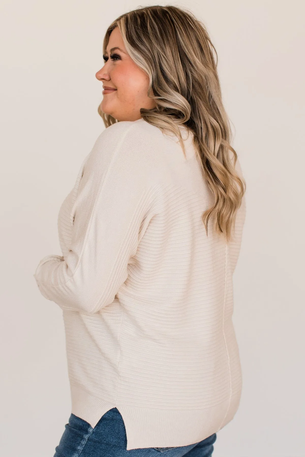 Finding Truth Relaxed Knit Sweater- Light Cream