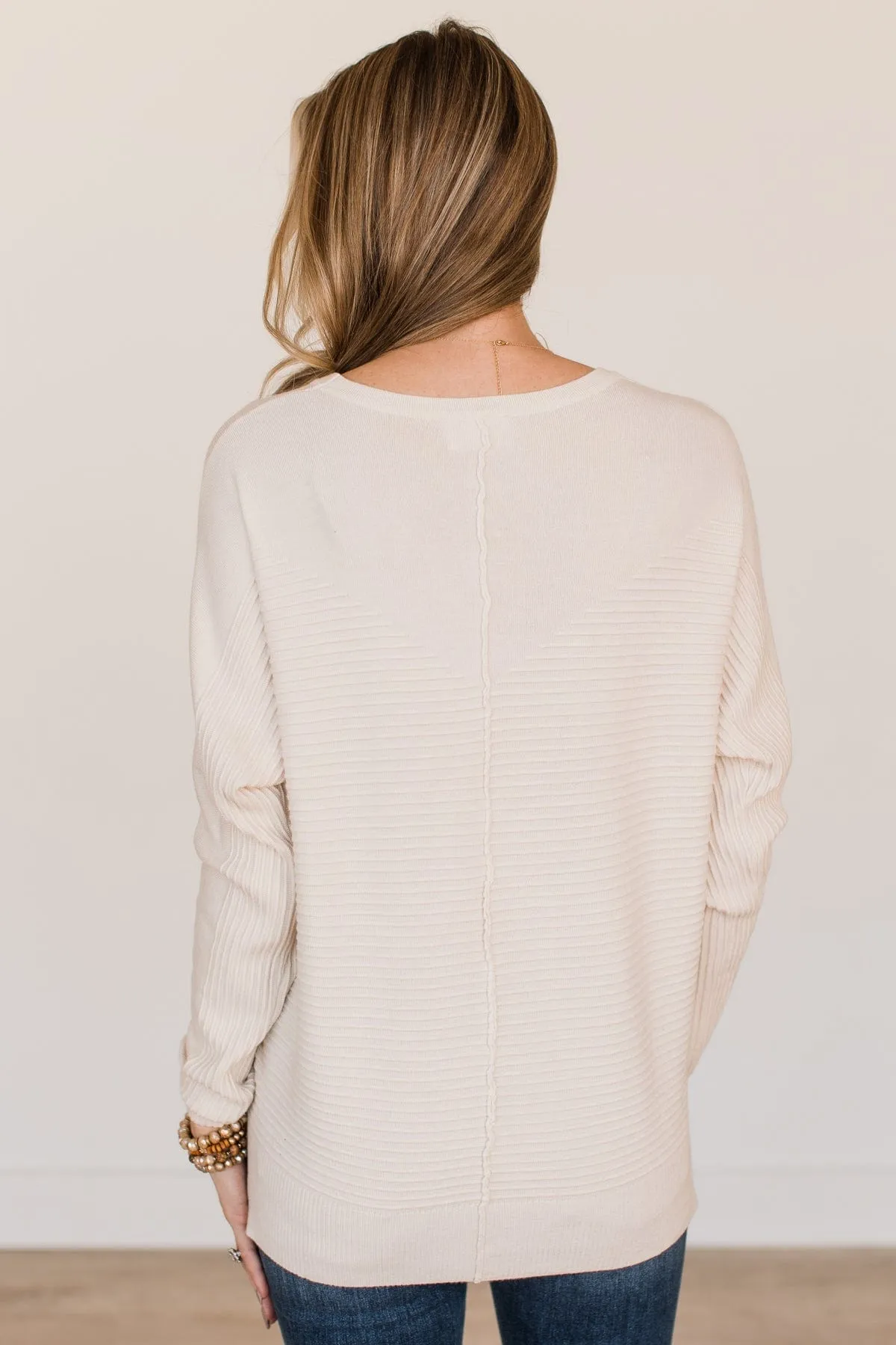 Finding Truth Relaxed Knit Sweater- Light Cream