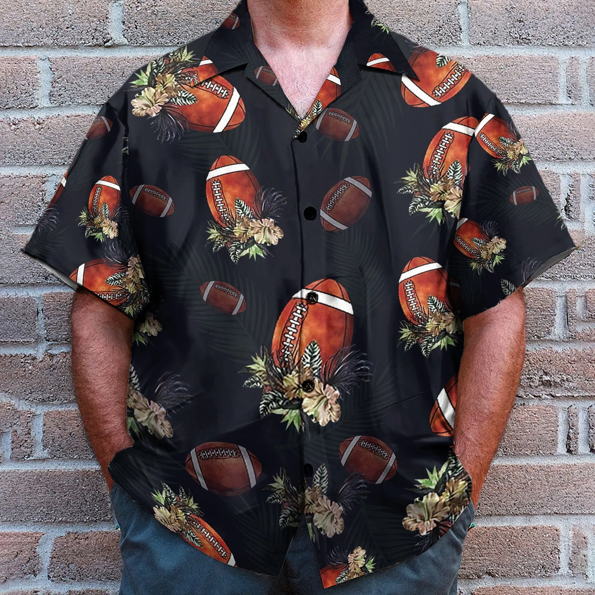 Football Tropical Men's Button's Up Shirts - Hawaiian Shirt