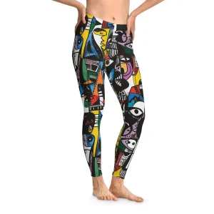Fragmented Beauty Stretchy Leggings for Active Wear & Relaxation
