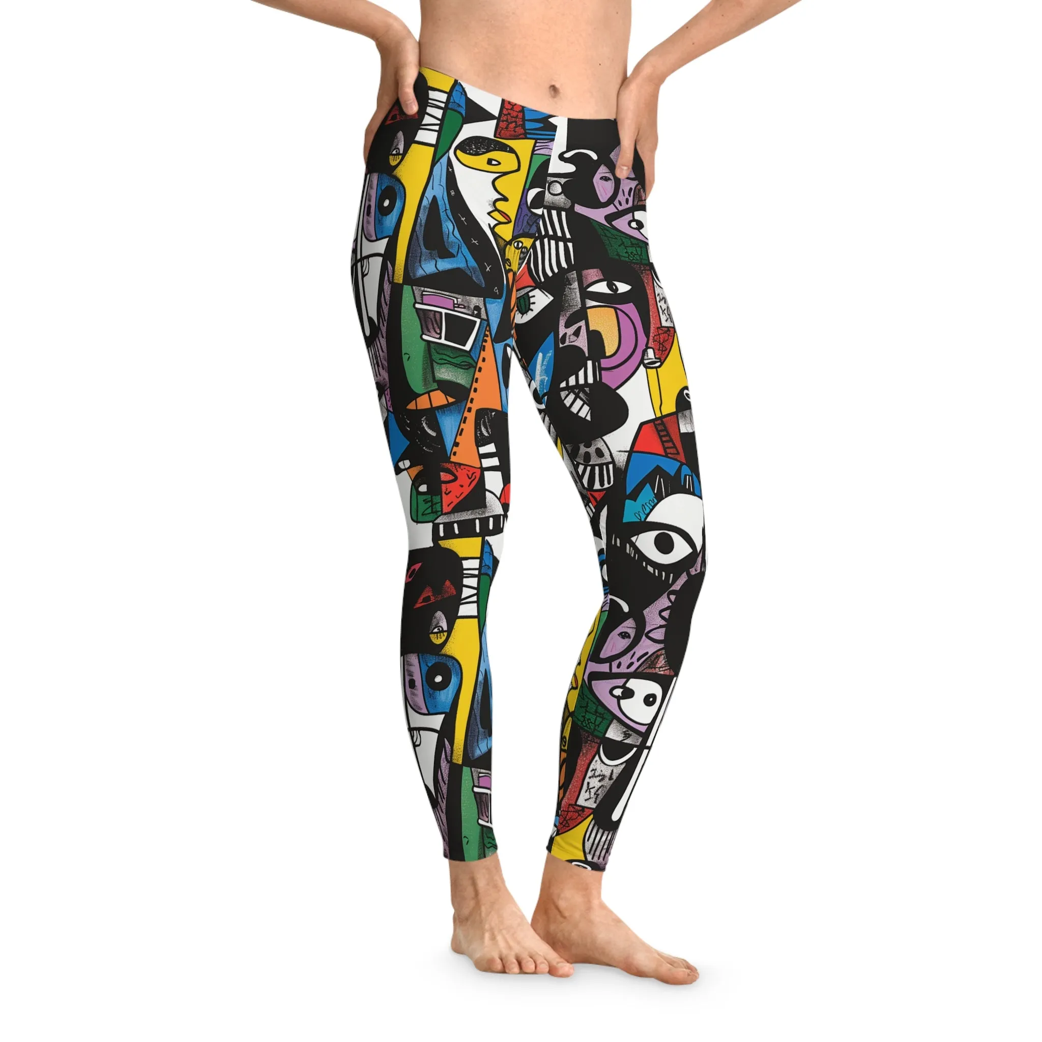 Fragmented Beauty Stretchy Leggings for Active Wear & Relaxation