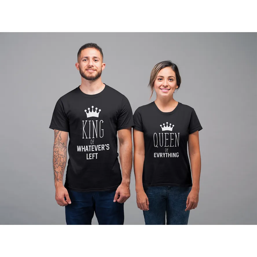 Funny Couples Shirts Queen of Everything and King