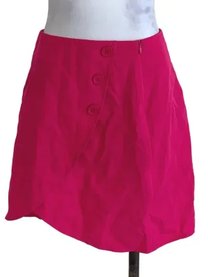 Fuscia Plain Mini Skirt