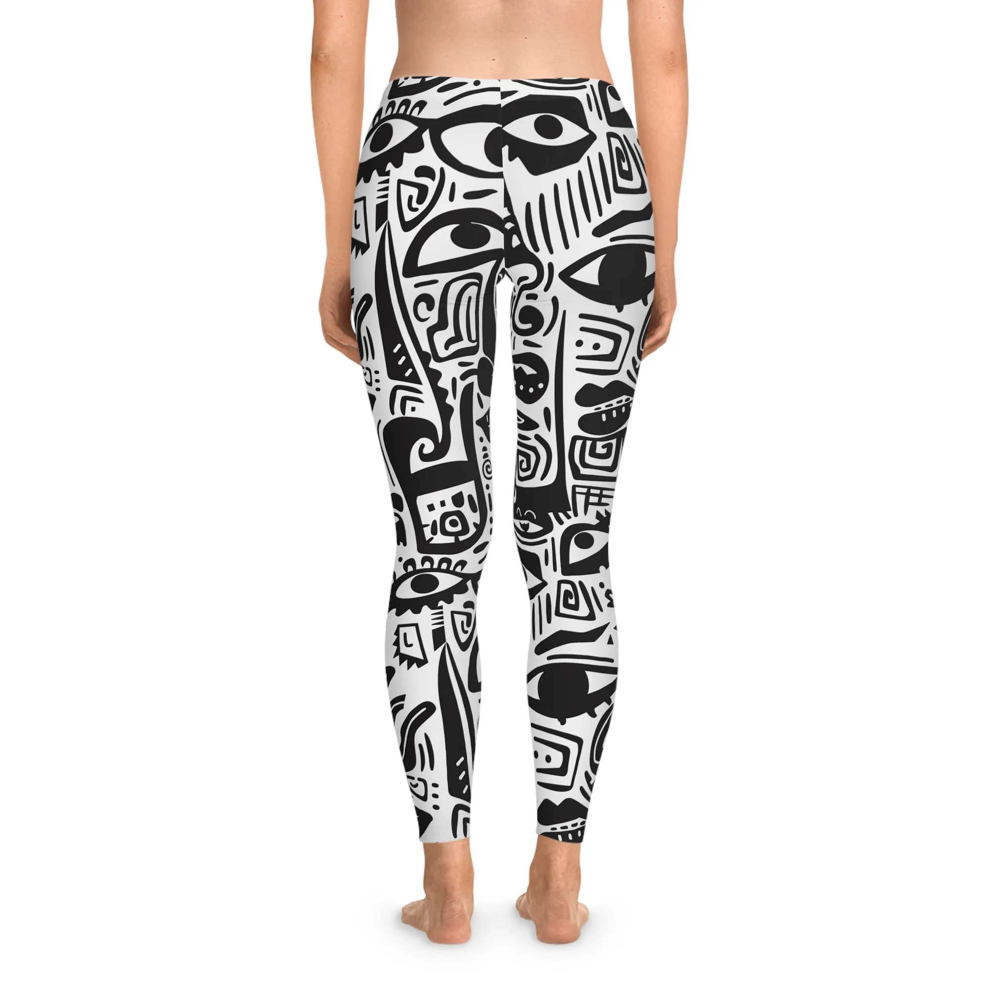 Geometric Vision Leggings for Active Wear & Relaxation