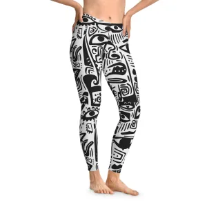 Geometric Vision Leggings for Active Wear & Relaxation