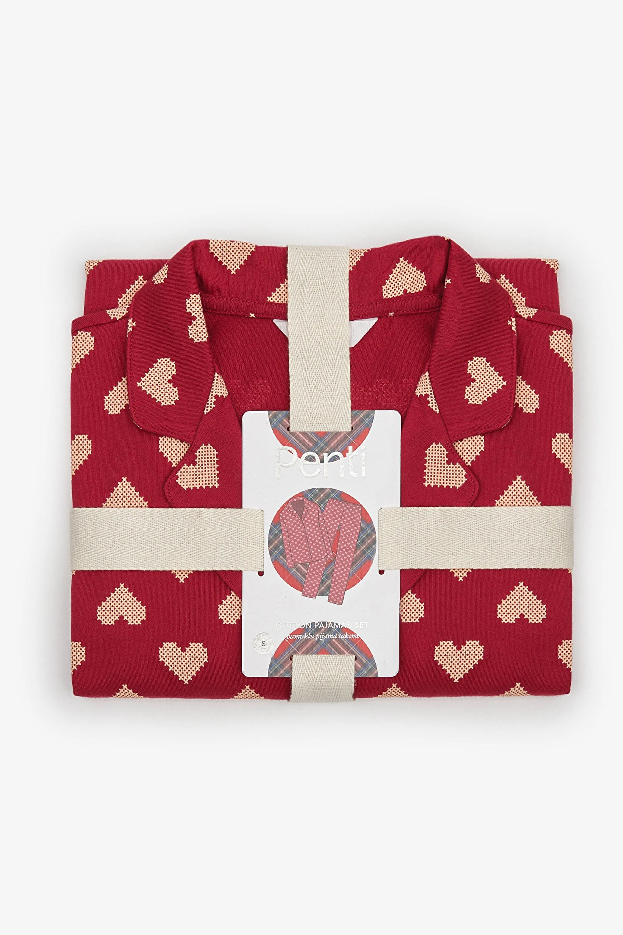 Gift Tiny Hearts Red Shirt Pants Pajama Set