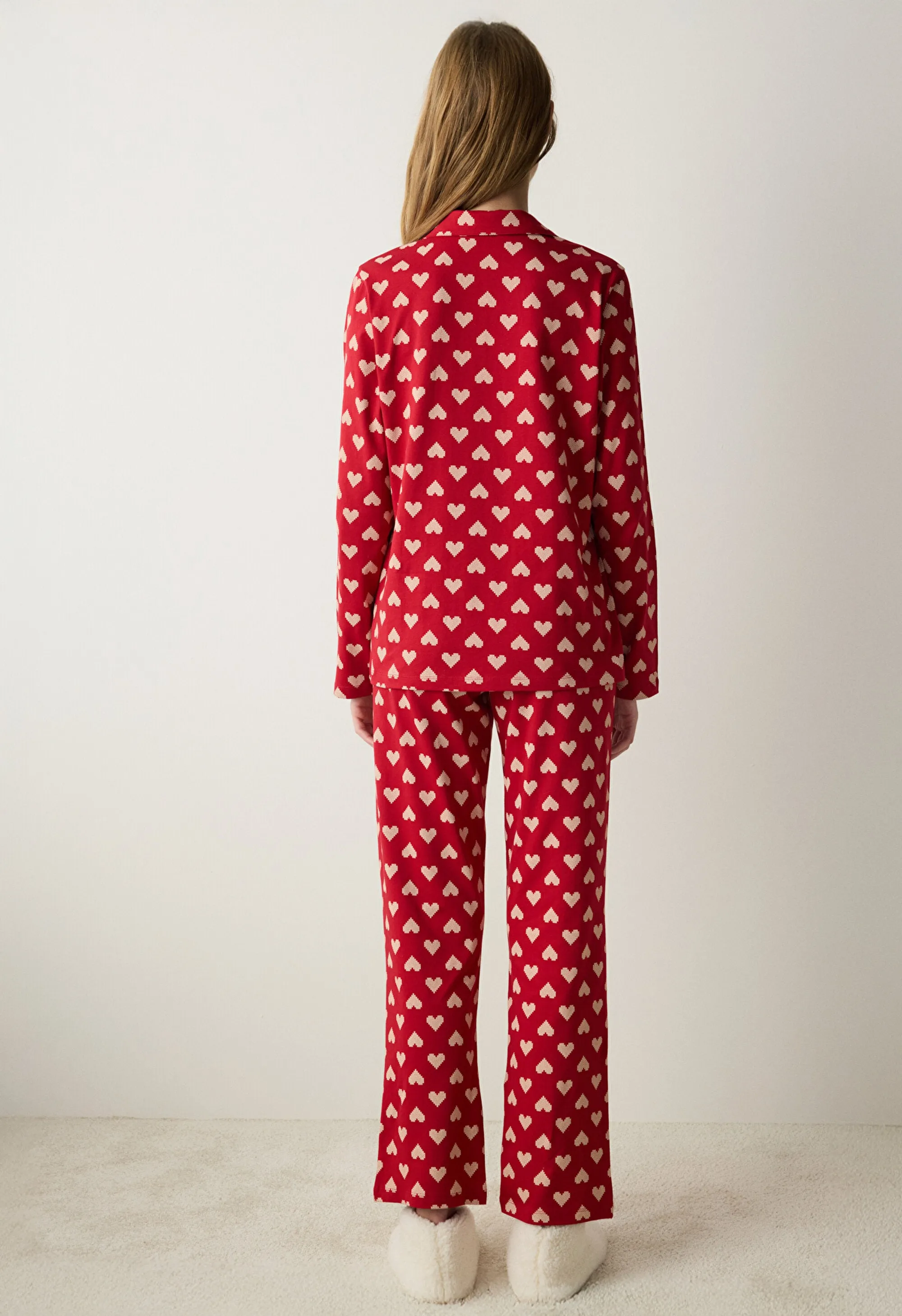 Gift Tiny Hearts Red Shirt Pants Pajama Set