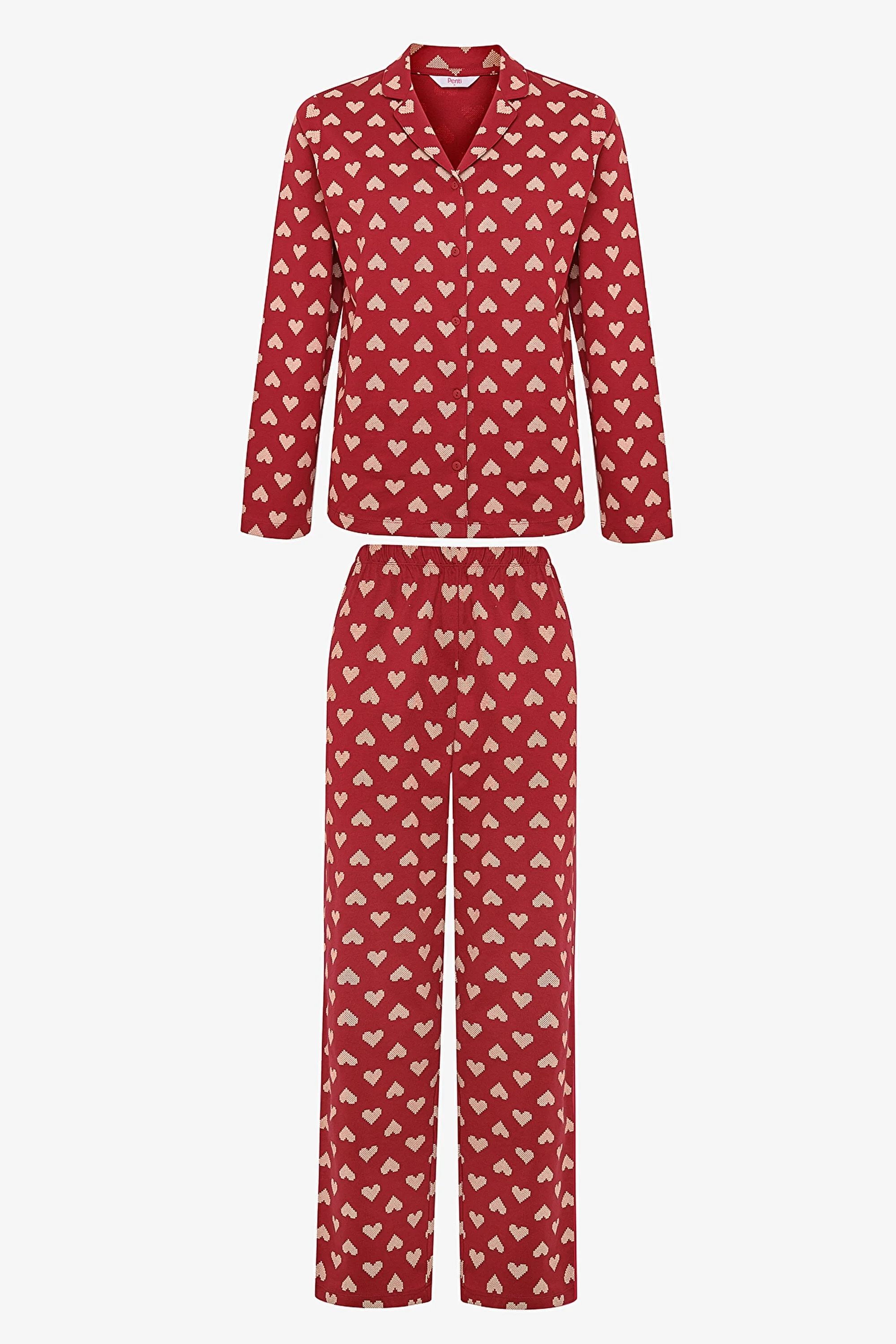 Gift Tiny Hearts Red Shirt Pants Pajama Set