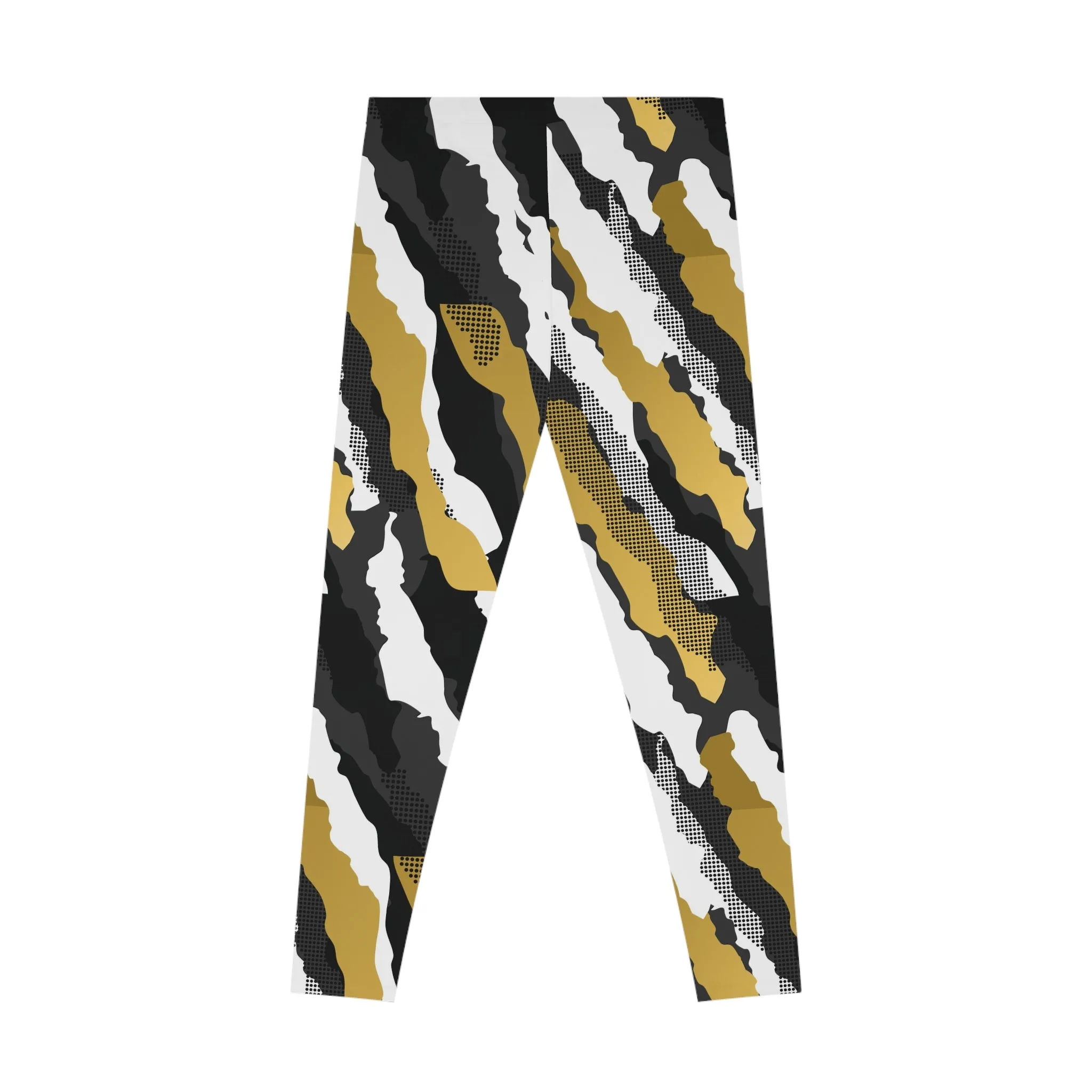 Gold and Black Geometry Stretchy Leggings