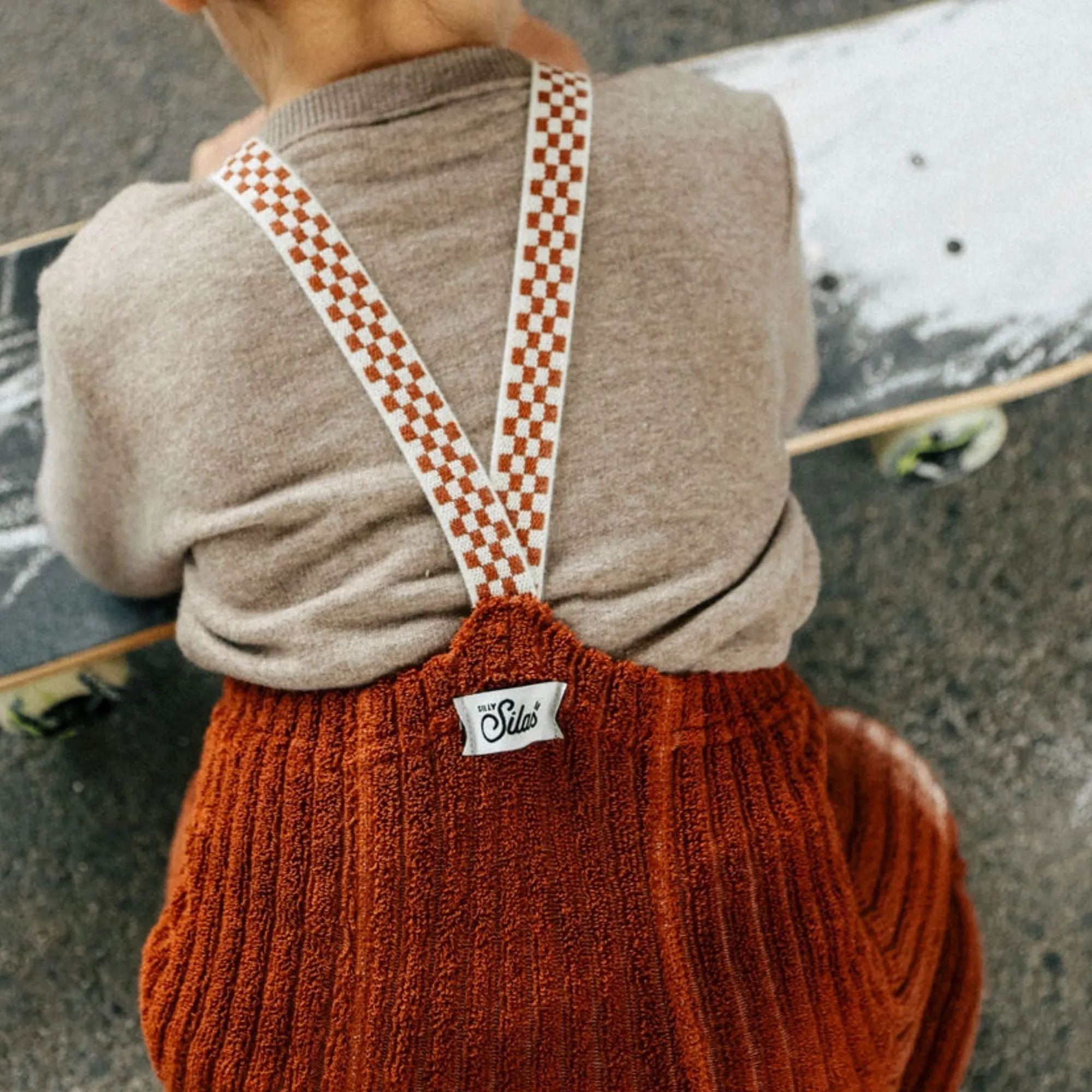Granny Teddy Leggings mit gemusterten Hosenträgern aus Bio-Baumwolle