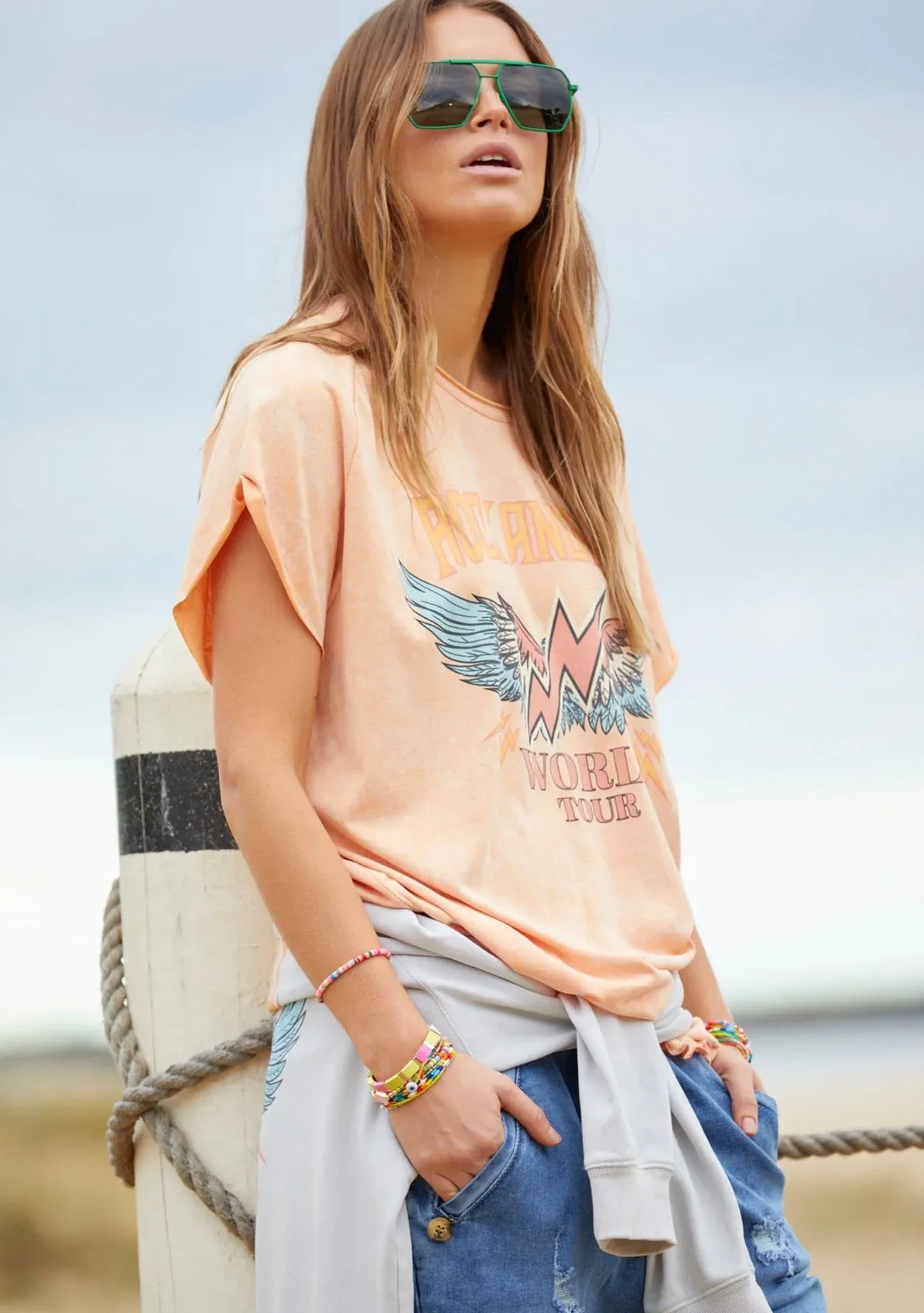 Hammill & Co - Rock And Roll Tee - Washed Orange