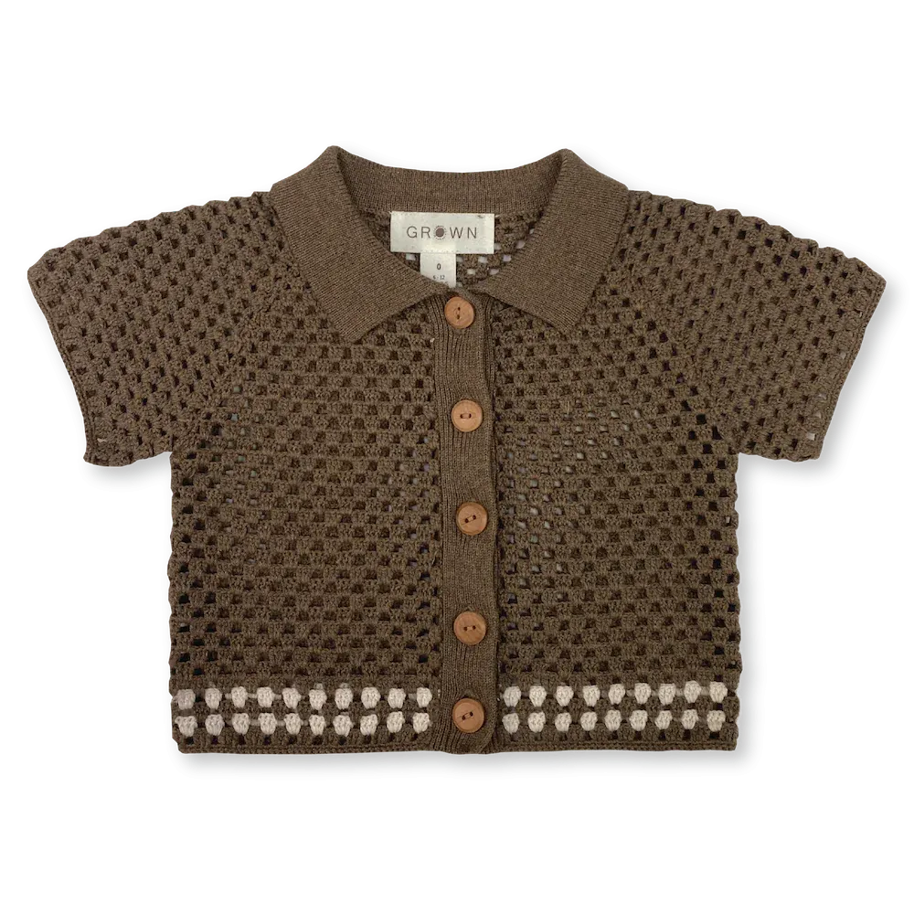 Hand Crochet Shirt - Mud