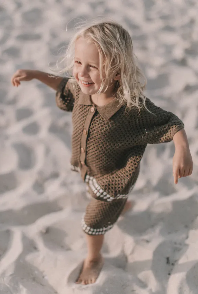 Hand Crochet Shirt - Mud
