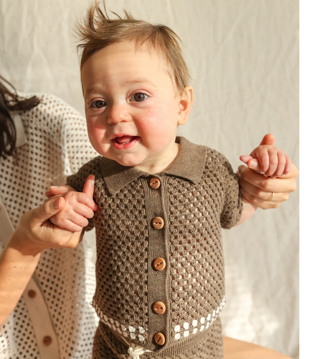 Hand Crochet Shirt - Mud