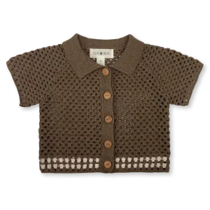 Hand Crochet Shirt - Mud