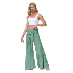 Happy Pants -tie wrap palazzo pants -Mint