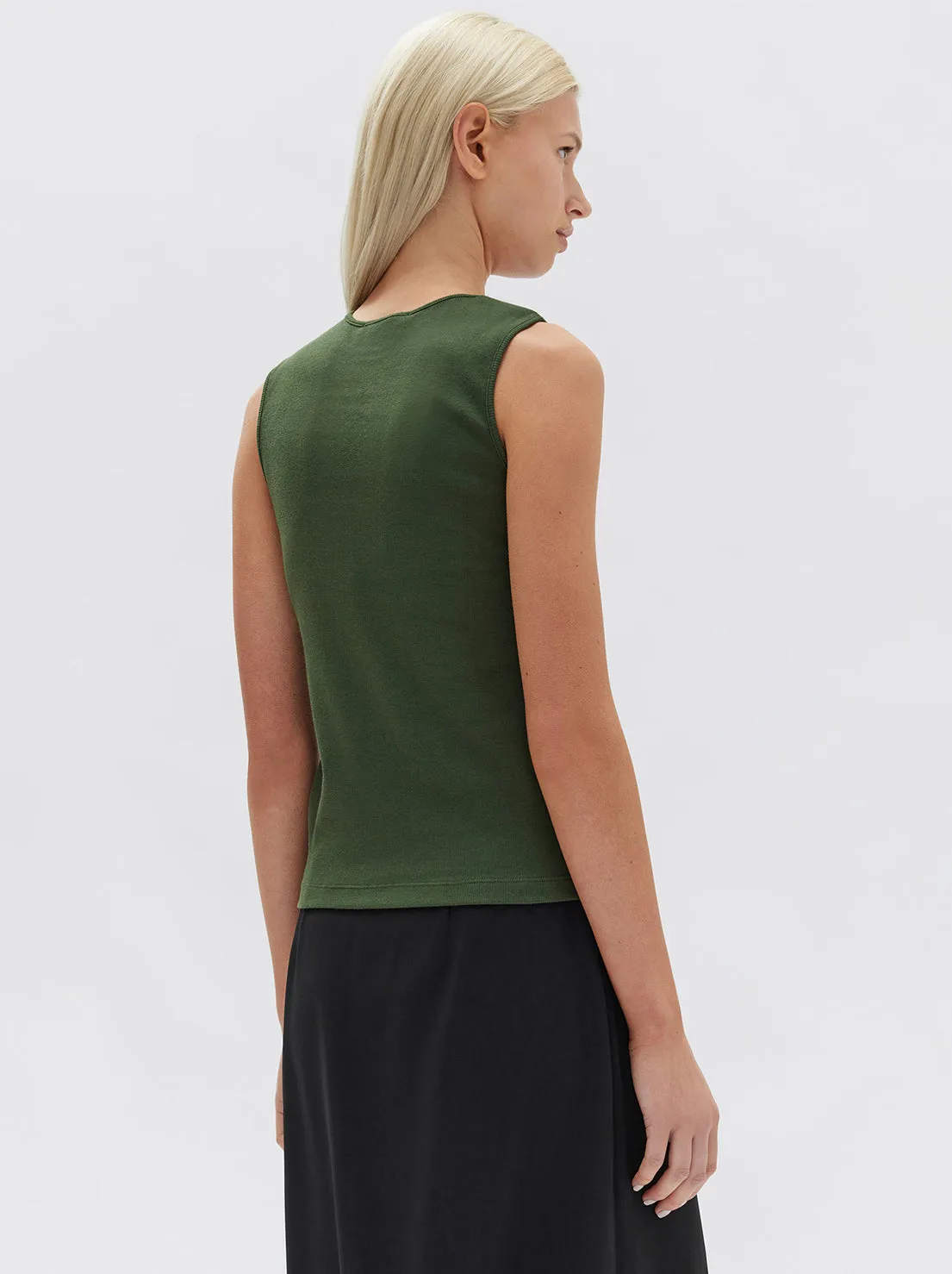 Havana Knit Tank -Forest