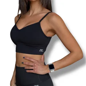 Heart Shaped Sports Bra - Black