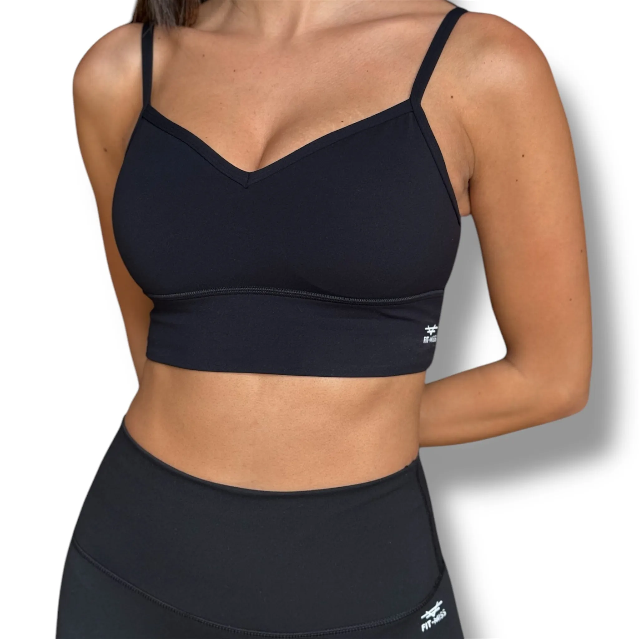 Heart Shaped Sports Bra - Black