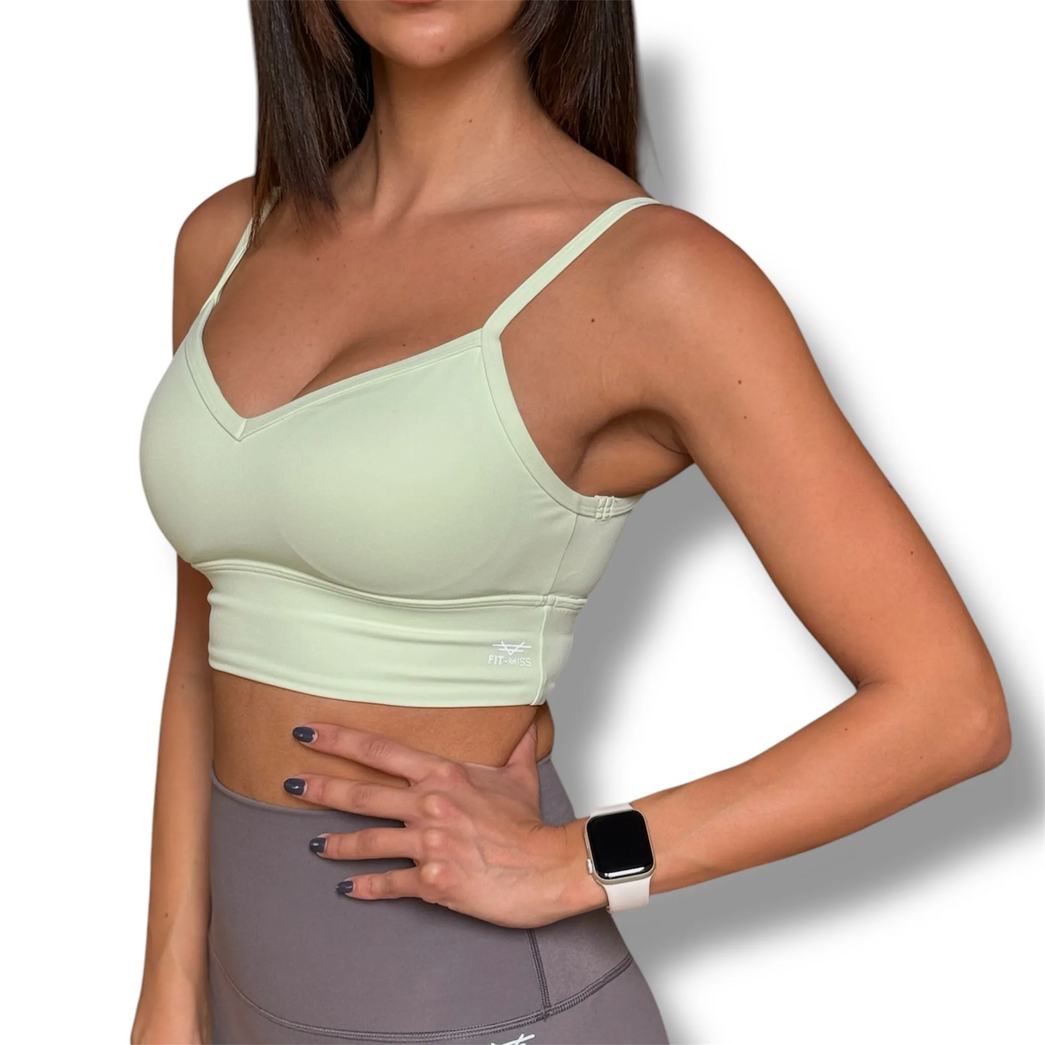 Heart Shaped Sports Bra - Light Tea Green