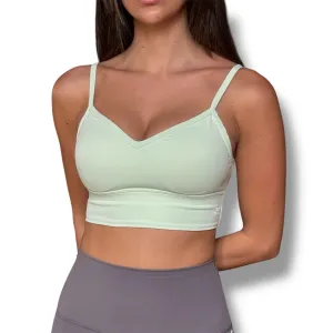 Heart Shaped Sports Bra - Light Tea Green