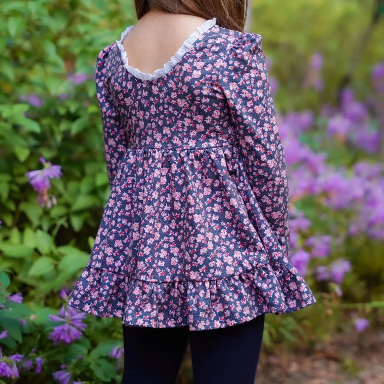 Heathered Navy Floral Adele Set