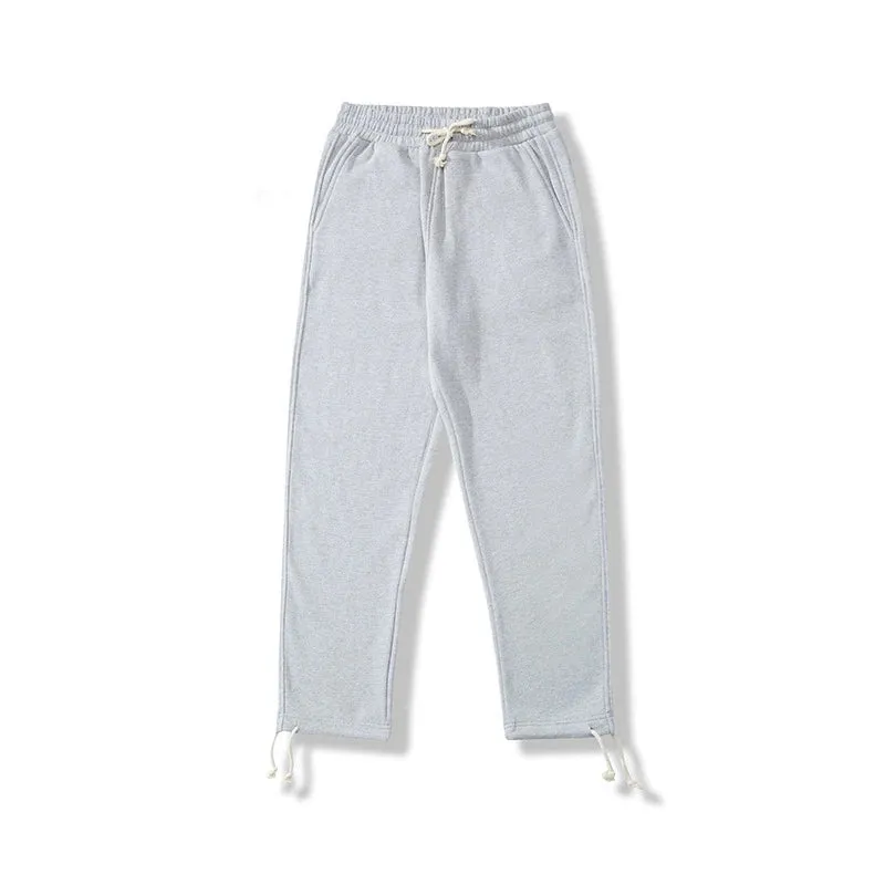 Heavyweight Fleece Pants - Winter Elastic Waist Leg Windproof Rope Straight Sweatpants for Men and Women