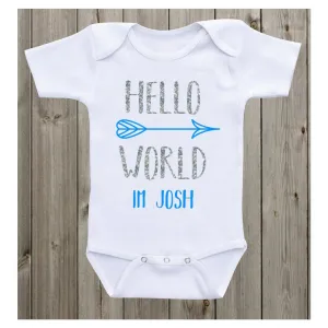 Hello World Personalised Baby Grow