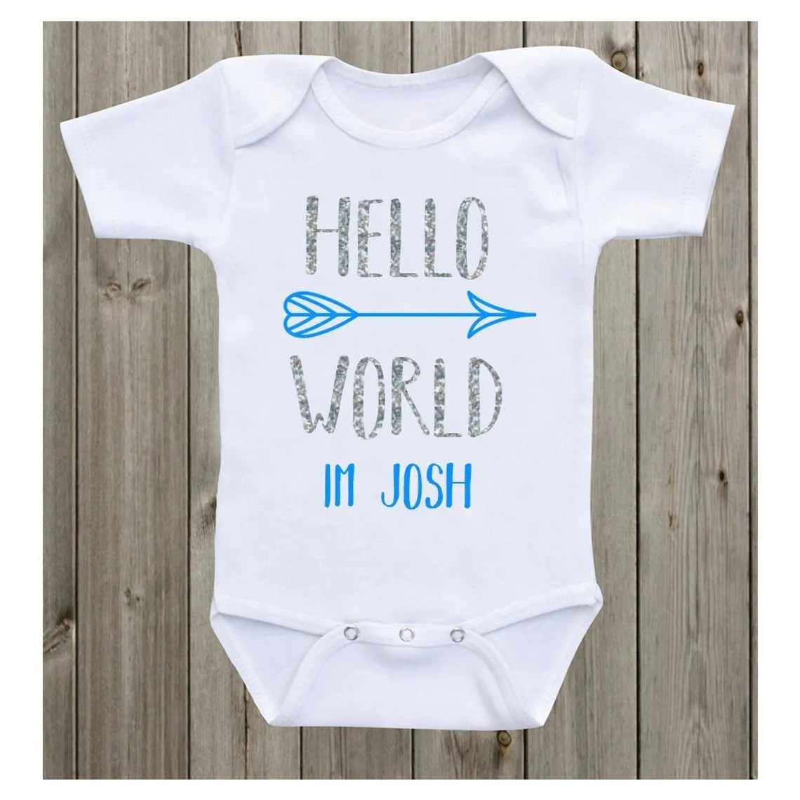 Hello World Personalised Baby Grow