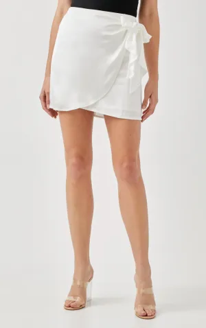 High Waist Satin Wrap Skirt
