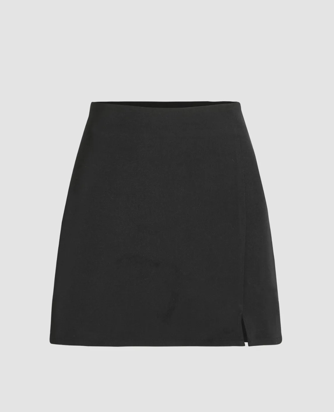 High Waist Zip Up Slit Mini Skirt