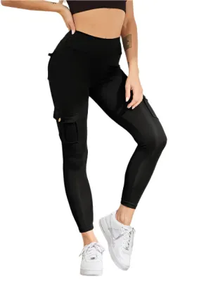 High Waisted Cargo Fitness Pants