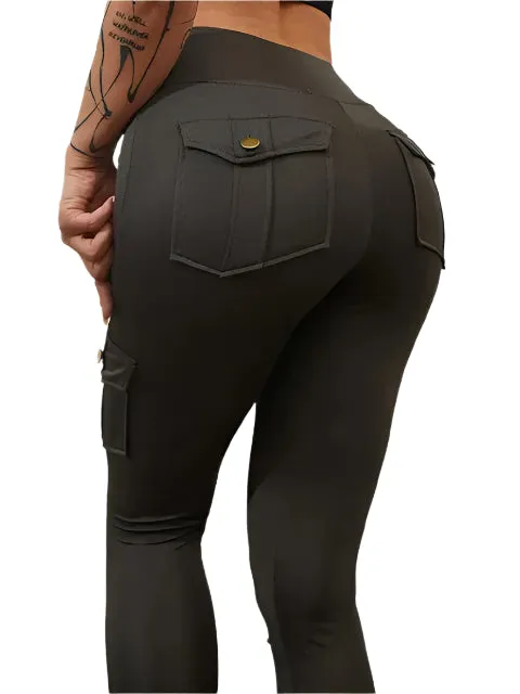 High Waisted Cargo Fitness Pants
