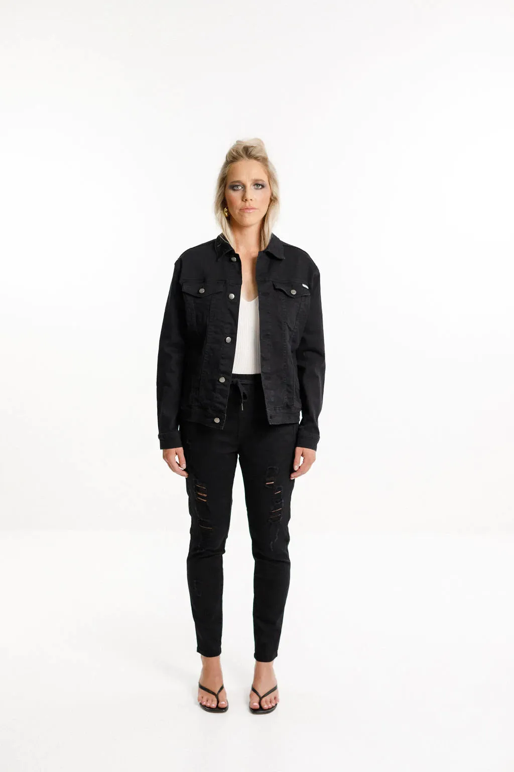Home Lee Denim Jacket Jet Black