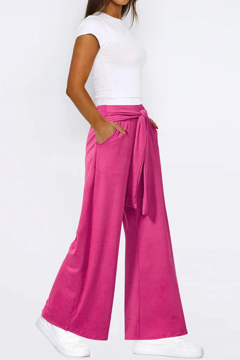 HPR1032 Tie-Waist Wide-Leg Pants Pants