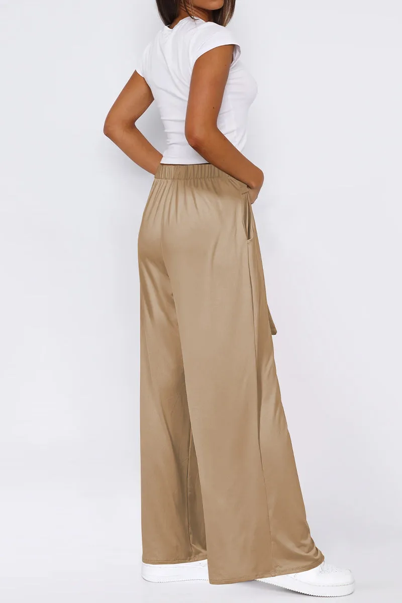 HPR1032 Tie-Waist Wide-Leg Pants Pants