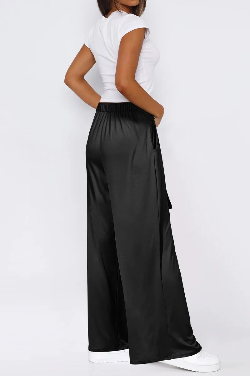 HPR1032 Tie-Waist Wide-Leg Pants Pants