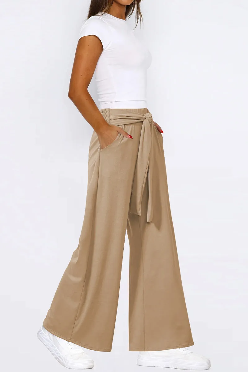 HPR1032 Tie-Waist Wide-Leg Pants Pants