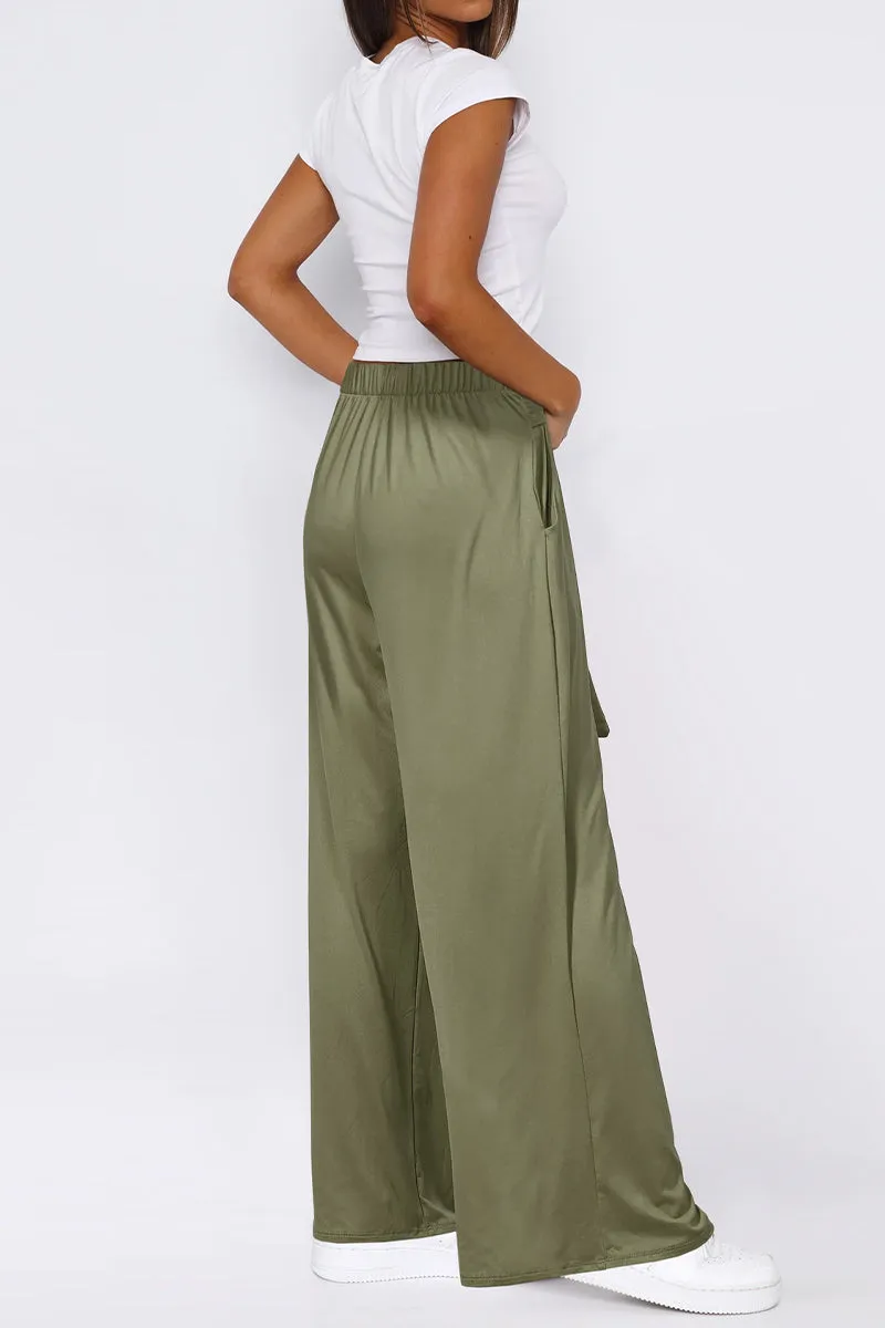 HPR1032 Tie-Waist Wide-Leg Pants Pants