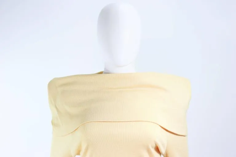 ISSEY MIYAKI Yellow Two Piece Skirt and Sweater Ensemble Size 4-8